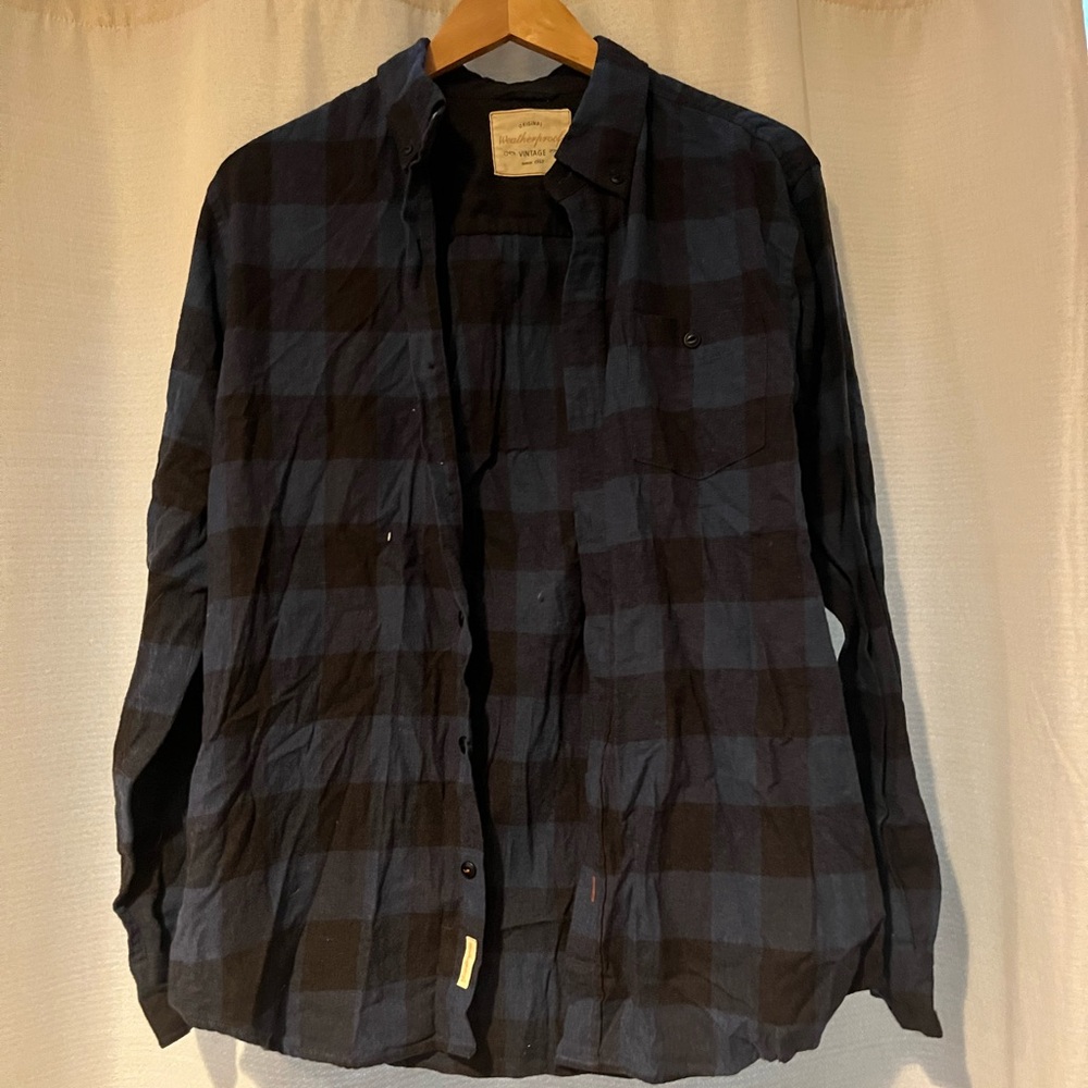 Blue and Black Plaid Flannel
